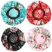 4-Piece Satin Sleeping Hat Set for Women | Silk Bonnet & Shower Cap | Hair Care Turbans in Green Red Pink & Black - Buy Online on GoSupps.com