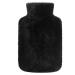 samply Hot Water Bottle with Cover - 2L Hot Water Bag with Furry Cover Black 2L Black