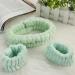 Luluo Spa Headband Set - Microfiber Facial Makeup Hairband & Wristbands for Women, Green - Buy Online on GoSupps.com