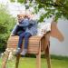 Roba Wooden Garden Horse - Vaulting Horse with Mane & Tail for Gymnastics & Riding - Solid Teak Construction - Buy Online on GoSupps.com