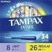 Tampax Pearl Tampons 34 Count Pack of 6 Duopack - Light/Regular Absorbency, Leakguard Braid, Unscented - Buy Online on GoSupps.com