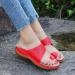 Women s Open Toe Sandals - Summer Hollow Clip Toe Bunion Corrector Wedge Heels & Flip Flops for Big Toe Bone Correction - Orthopedic Travel Footwear - Size 8.5 Red - Buy Online on GoSupps.com