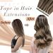 Ugeat 55cm Real Hair Tape-In Extensions - Dark Brown with Caramel Brown P4/27 - 20 Pieces 50g - Buy Online on GoSupps.com
