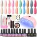 PEACECOLOR Gel Nail Kit with Electric Nail File 10Colors Gel Nail Polish Sets with 36W UV/LED Lamp Starter Kit with Top Base Matte Coat Professional Manicure Tools & Decoration for Halloween KAP0033