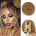 Sofeiyan 2PCS Mini Claw Clip in Hair Bun Messy Cat Ears Hair Bun Extension Synthetic Donut Wig Accessory Updo Space Bun Hair Pieces for Women Girls 27#
