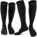 Cambivo compression stockings women and men 2 pairs compression socks support stockings for running sports flight travel cycling xxl black