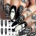 Ghost Face Press On Nails - 24Pcs Glossy White Spider Web Stiletto Halloween Nails | Full Cover Gel Glue-On Acrylics for Women & Girls - Buy Online on GoSupps.com