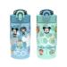 Zak Designs Disney100 Kids Water Bottle For School or Travel 16oz 2-Pack Durable Plastic Water Bottle With Straw Handle and Leak-Proof Pop-Up Spout Cover (Disney and Pixar)