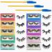 Wholesale False Eyelashes Faux Mink 10 Pack 10 Styles Lashes 15-22mm Fake Lashes Fluffy Wispy Natural Volume Eye Lashes Handmade Reusable Soft Eyelashes Individual Package Lashes Bulk 10pair-long