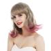 WIG ME UP - DL-040B-109 wig women's wig shoulder length bangs straight curved tips 50s 60s retro look ash blonde pink mix
