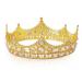 Metal King Crowns for Men  Baroque Vintage Rhinestones Pearl Wedding Tiara  Cosplay Homecoming Birthday Party Crowns Champagne Gold