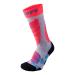 UYN boys junior ski socks grey (Light Grey/Coral Fluo) 27/30