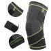 Knitted Kneepad for Men - Antislip Knee Brace with Fastening System | Outdoor Gear - Grass Green M - Buy Online on GoSupps.com