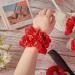 XunYee 50 Pcs Red Shiny Metallic Hair Scrunchies - Accessories for Girls & Women - Buy Online on GoSupps.com