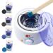 Wax Warmer Waxing Kit for Hair Removal At Home Adjustable Temperature Wax Heater Four 100g Bags Hard Beans Wax Beads Application Spatulas Included Vented Cover Auto Shut-Off Function