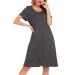 Lovasy Women's Nightdresses&Nightshirts Soft Nighties for Women Maternity nightdress Ladies Button Down Nightdress Nighties Nursing Labour Night Dress with Pockets Dark Gray XL