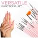 Glow 20 Piece Nail Art Brushes and Dotting Tools Kit - Premium Quality for Beginners & Professionals - Wooden Handle - Pink - Buy Online on GoSupps.com
