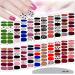 Kalolary 20 sheet 3D nail film nail ticker nail foils self -adhesive nail sticker +1pcs nail file nail sticker nail art sticker for women and girls diy nail art