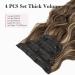 REECHO Blonde Hair Extensions 4PCS Clip in Hair 20 Thick Long Beach Wave Synthetic Hairpieces 6H12-Chocolate Brown with Blonde Highlights, 24 Inch, Pack of 4, 280g - Buy Online on GoSupps.com