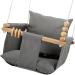 Mass Lumber Canvas Baby Swing Outdoor Indoor Swing for Toddlers Age 1-3 on Doorway with Safety Belt, Infant Swing Outdoor 6 Months with Ceiling Hardware, Baby Hammock Swing Hanging Baby Swing Indoor Dark Gray