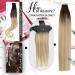 Moresoo 20 Inch Tape in Real Human Hair Extensions Brown Root Ombre to Caramel Blonde with Platinum Blonde Balayage - 20 Pcs/50g #2/27/613 - Buy Online on GoSupps.com