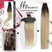 Moresoo Real Hair Extensions | Tape In Remy Extensions | 45cm Invisible Hair | Blonde to Brown Ombre | 20 Pieces 30g - Buy Online on GoSupps.com