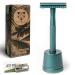 Anymale plastic -free razor plane Azure Edition - Set with stand and 5 astra sound - wet razor for women and men 5. emerald green