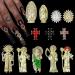 24pcs Religious Nail Charms Kit - San Judas Virgin Mary Cross 3D Nail Gems in Gold and Silver - Buddha Charms and Rhinestones for Nail Art - Buy Online on GoSupps.com
