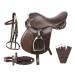 SHOWMEN CRAFT Beginner's Leather Saddle for English Horses Reins Girth Stirrups Irons (Size 10 to 18) 15