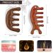 2-Piece Wooden Gua Sha Comb Set | Multifunctional Sandalwood Scalp & Head Massage Tools | Wide-Toothed Wooden Combs for Relaxation - Buy Online on GoSupps.com
