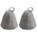 2 pieces sauna hut felt sauna hat felt hat felt cap sauna cap against heat sauna accessories headgear banya cap for women and men's head protection (gray)