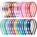Duufin 30 Pieces Plastic Headbands Thin Plain Plastic Headband with Teeth Colorful Plain Headbands 0.8cm Plastic Hair Headband for Girls and Women, 30 Colors Multicolored