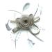Ladies Feather Beaded Beak Clip Fascinator Weddings Races Royal Ascot Hair Piece Silver Grey