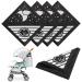4 pieces of reflectors for strollers universal security reflectors with Velcro fastener ideal for buggy bicycles trailers and more sweet babies & clouds moon star motif black