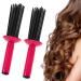 2pcs Curling Roll Comb Curly Hair Brush Air Volume Comb Hair Fluffy Curling Roll Comb 17 Teeth Round Curly Hair Comb Styler Hair Curler Curling Roller Hair Styler Comb for Women Girls 2 Pack Red