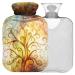 NAANLE hot water bottle with cover galaxy tree of life Transparent hot water bottle heat bottle for back pain relief handfoot warmer neck warmth and cold therapy 1l