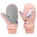 MoKo Toddler Mittens, Kids Ski Mittens, Insulated Waterproof Mittens for Girls Boys, Warm Fleece Winter Snow Gloves for Kids S Size (Fits 2-4 years) Pink