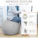 Nanspring Balance Training Exercise Ball Chair | Office & Home Stability Fitness | Ergonomic Posture Activating Ball with Handle & Cover | Light Gray 25x25 - Buy Online on GoSupps.com