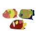 Loofah Lord 4 Colorful Fish Glove Washcloth and Loofah for Children or Adults Bath or Shower Assorted Fish and Colors Wholesale Bulk Lot Fish Glove 4