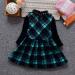 AMhomely Cashmere Baby Girl Dress 5-6 Years Green | High Collar Warm Winter Skirt - Buy Online on GoSupps.com