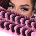 Fluffy False Eyelashes Mink Lashes 18mm Long Faux Mink Lashes Fake Eye Lash C Curl 8 Pairs Eyelash by Calphdiar A-7