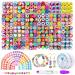 JOICEE 480PCS Fruit Flower Polymer Clay Beads, 24 Style Cute Smiley Heart Mushroom Clay Beads Charms for Jewelry Necklace Earring Making, DIY Bracelet Making Kit Accessories for Women Girls
