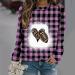 Yihaojia Women's Casual Plaid Long Sleeve Tunic Tops Crewneck Football Print Pullover Blouse T-Shirts for Fall Holiday Top Purple#23 XX-Large - Buy Online on GoSupps.com