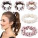 Noverlife 5PCS Pearl Hair Ties  Elastic Hair Scrunchies Crystal Hair Ropes Pearl Hair Bands Stretchy  Rhinestone Ponytail Holder Ropes Bead Hair Ties Fashion Hair Accessories for Women & Girls