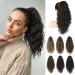 Brikabia ponytail extension ponytail extension hair part with clip long corrugated curly ponytail hair part clip in hair extension for women 40cm black brown