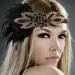 1920s Flapper Feather Headband 20s Sequined Showgirl Headpiece Roaring 20's Theme Set for Women Girls Costume Headwear (Black Feather) - Buy Online on GoSupps.com