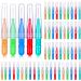 50 Pieces Braces Brush for Cleaner Interdental Brush Toothpick Dental Tooth Flossing Head Oral Dental Hygiene Flosser Toothpick Cleaners Tooth Cleaning Tool (Red, Blue, Green, Orange) Blue,green,orange,red