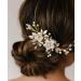 SWEETV Handmade Wedding Hair Comb for Bridal Hair Accessories Flower Bridal Hair Clip Hair Pieces for Wedding