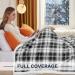 Sherpa Plaid Reversible Throw Blanket | Cozy Flannel Fleece for Couch, Bed, Sofa | Grey 50x60 - Buy Online on GoSupps.com