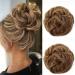 JJstar 2PCS Messy Bun Hair Piece Curly Fake Hair Buns Donut Tousled Updo High Heat Resistant Synthetic Fiber Hair Scrunchies Pieces for Women Girls Ponytail Extension(Brown mix Blonde) Brown Blonde